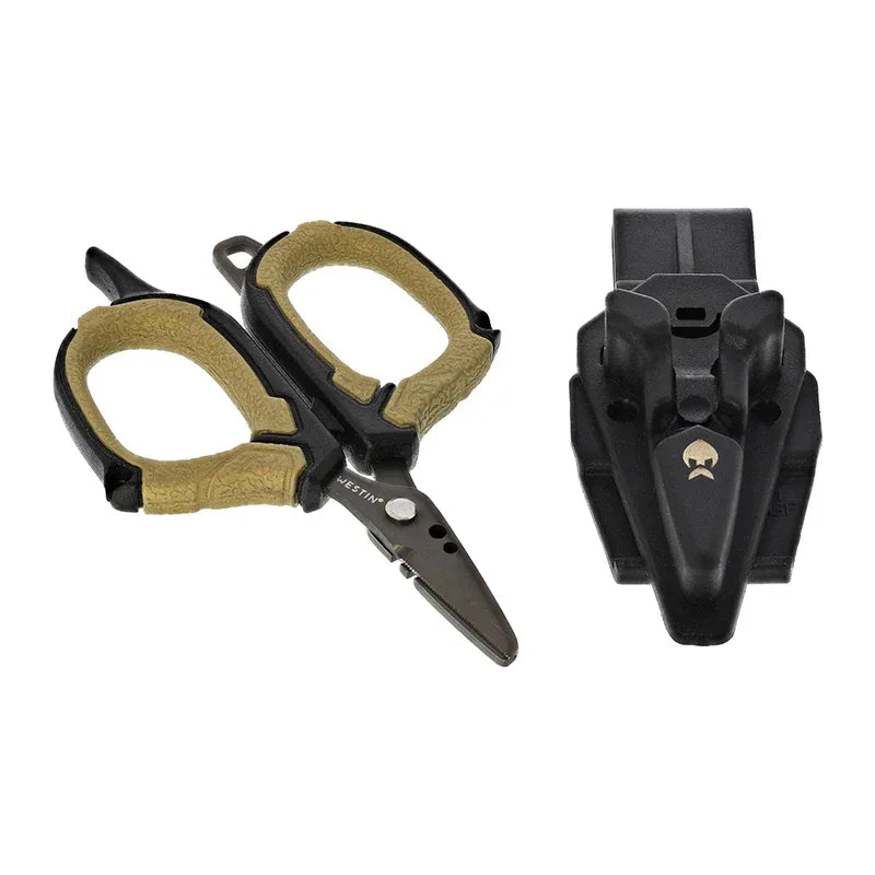 Westin Braid Scissors Incl, Sheath S 3,5''/8,9cm Black Sand - Sundbybergs Sportfiske