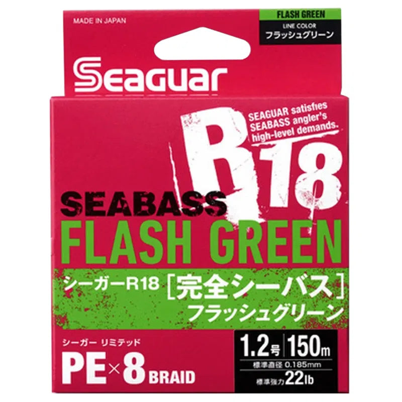 Seaguar R18 Kanzen Seabass 'Flash Green' 150m