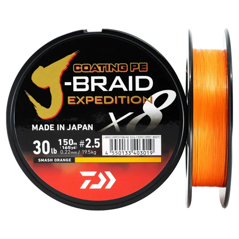 Daiwa J-Braid Expedition X8 Smashed Orange 150m - Sundbybergs Sportfiske